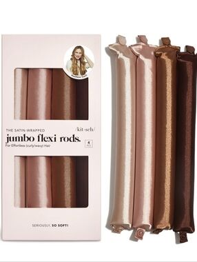Kitsch Rosewood Jumbo Satin Flexi Rods 4pc Set